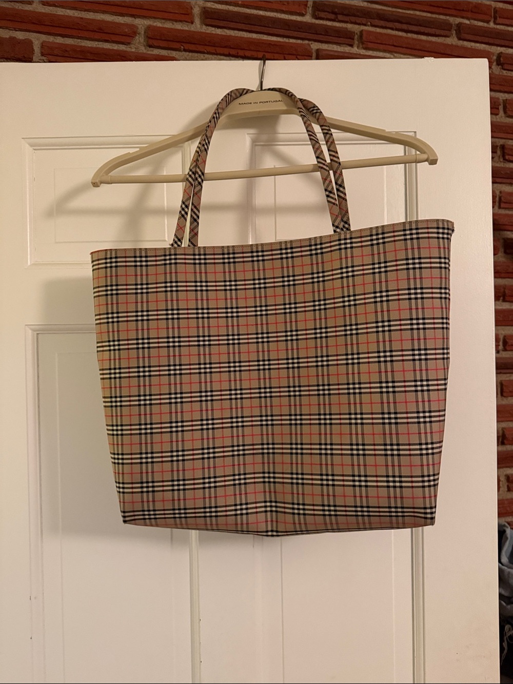Vintage Burberry Plaid London Canvas Nova Tote Bag